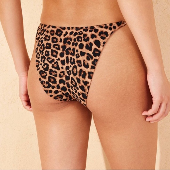 Women's Wild Fable Ribbed Textured Bow Front Triangle Bikini Set Leopard Print - Picture 5 of 5